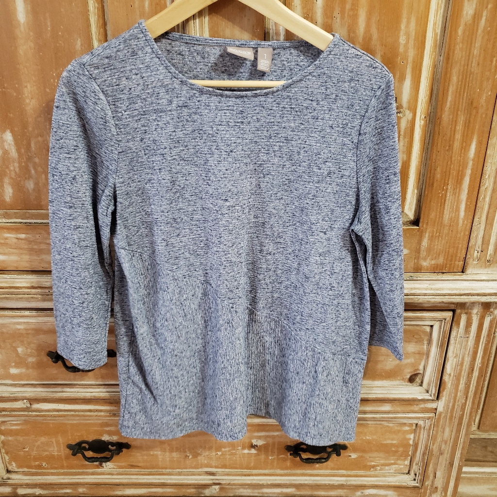 Blue Chico's Top Size 1 Made In Indonesia